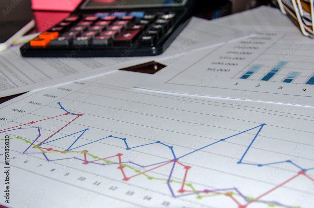 financial document business data graph financial document business data graph