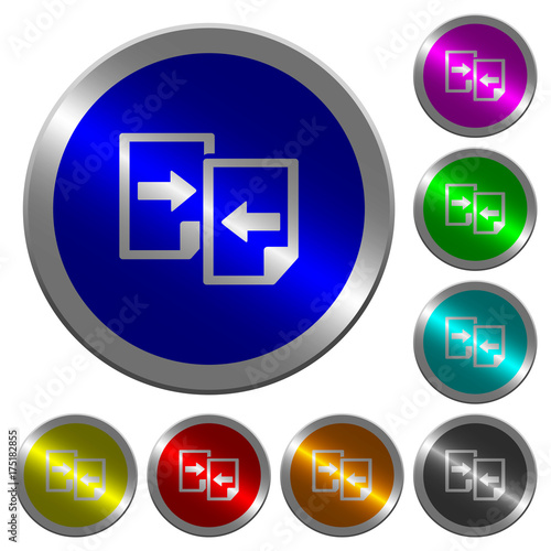 Share documents luminous coin-like round color buttons