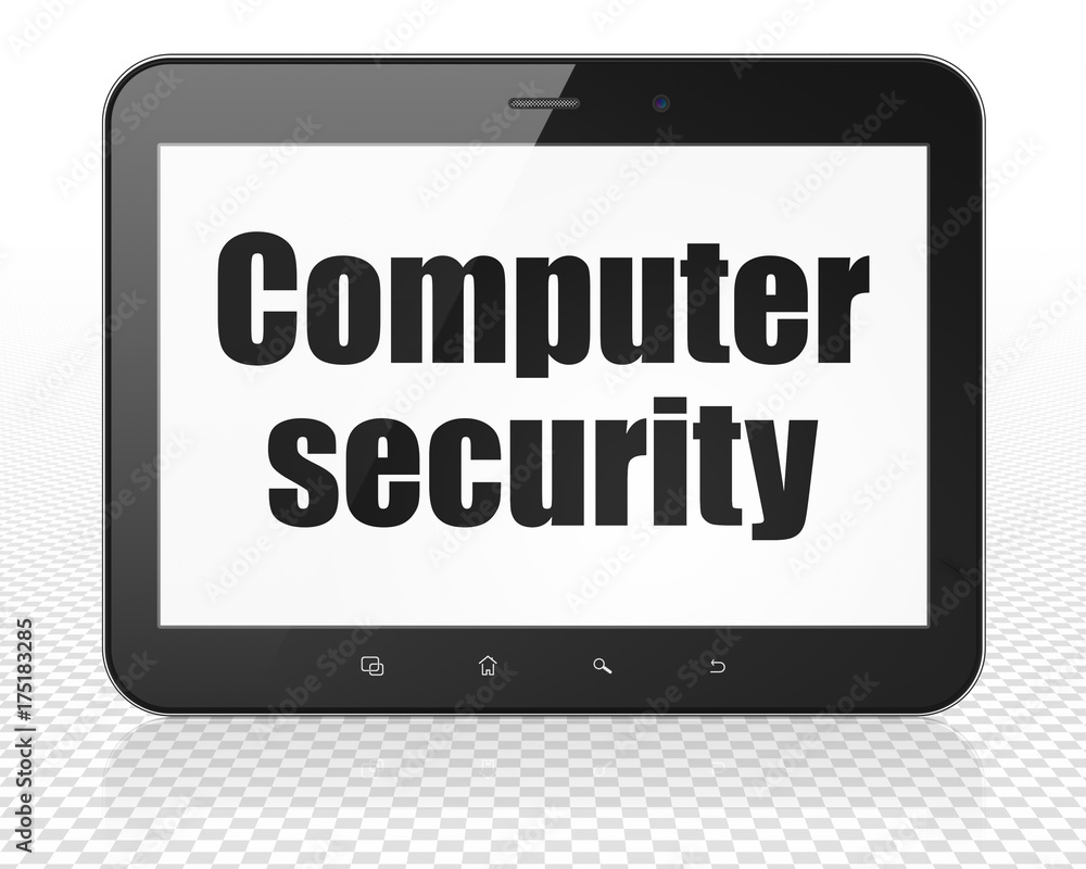 Privacy concept: Tablet Pc Computer with Computer Security on display Privacy concept: Tablet Pc Computer with Computer Security on display