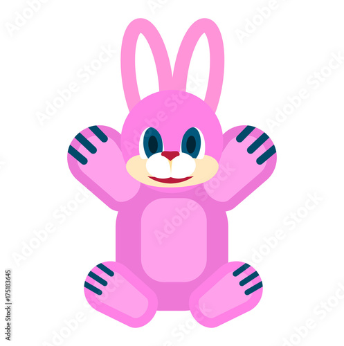 Friendly Rabbit Soft Toy Isolated Illustration
