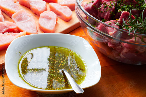 Wallpaper Mural meat with marinade and herbs Torontodigital.ca