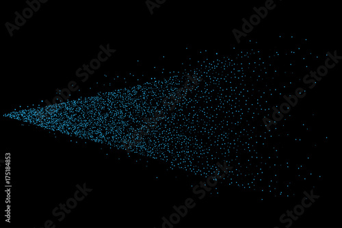 Blue water spray mist of atomizer. Vector cosmetic effect illustration.