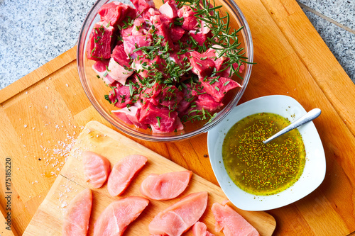 Wallpaper Mural meat with marinade and herbs Torontodigital.ca