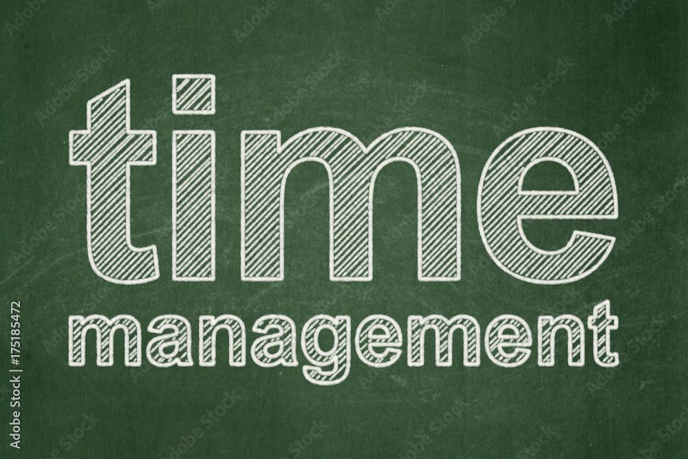 Obraz premium Time concept: Time Management on chalkboard background