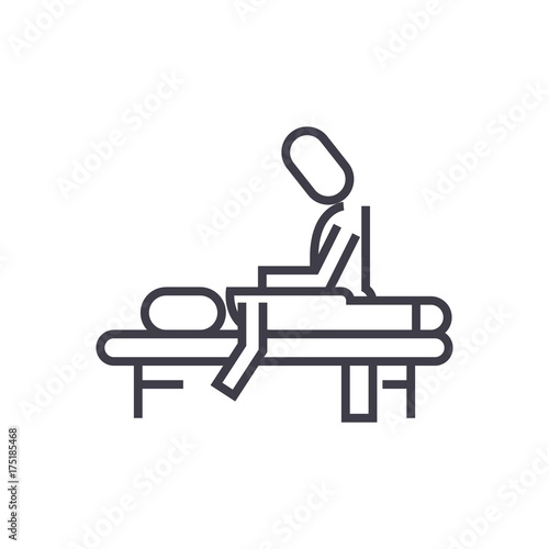 manual therapy,massage,spa,osteopathy vector line icon, sign, illustration on white background, editable strokes photo