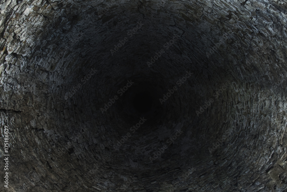 dark and mystical abyss on the well - obrazy, fototapety, plakaty 