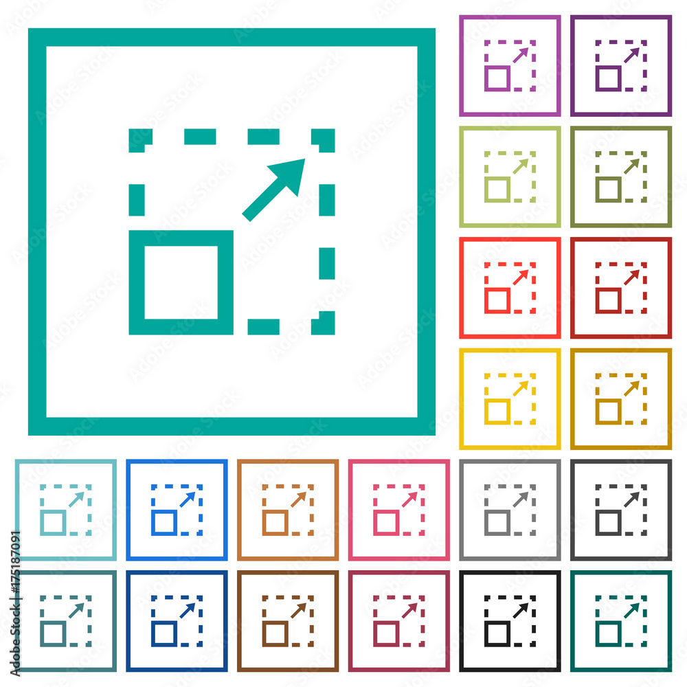 Maximize element flat color icons with quadrant frames