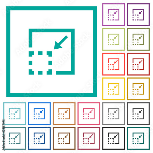 Minimize element flat color icons with quadrant frames