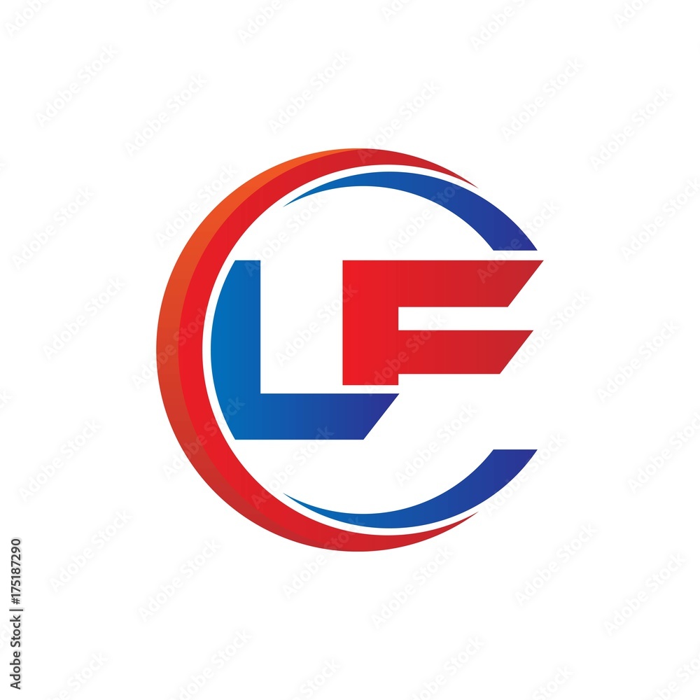 lf logo vector modern initial swoosh circle blue and red lf logo vector modern initial swoosh circle blue and red
