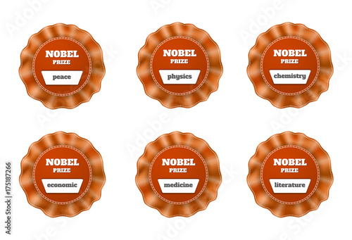 red ribbon on white background, Nobel prize award