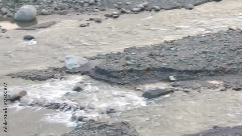River Water Source Flowing Between Rocks - Pan - Right To Left 