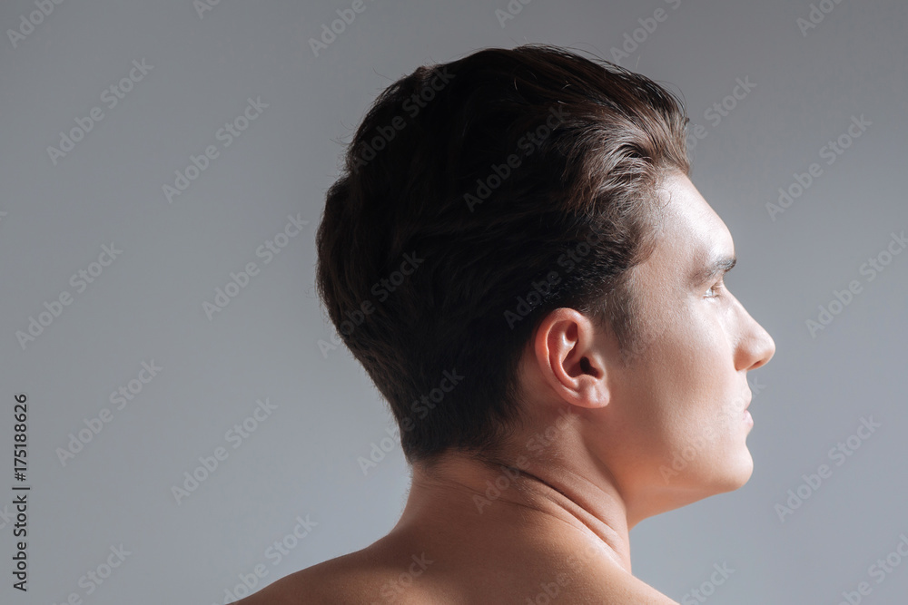 Dreamy man being deep in thoughts Dreamy man being deep in thoughts