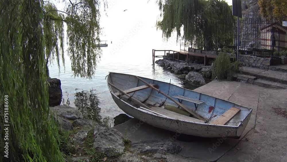 Boat on shore of Lake Ohrid, Macedonia Boat on shore of Lake Ohrid, Macedonia