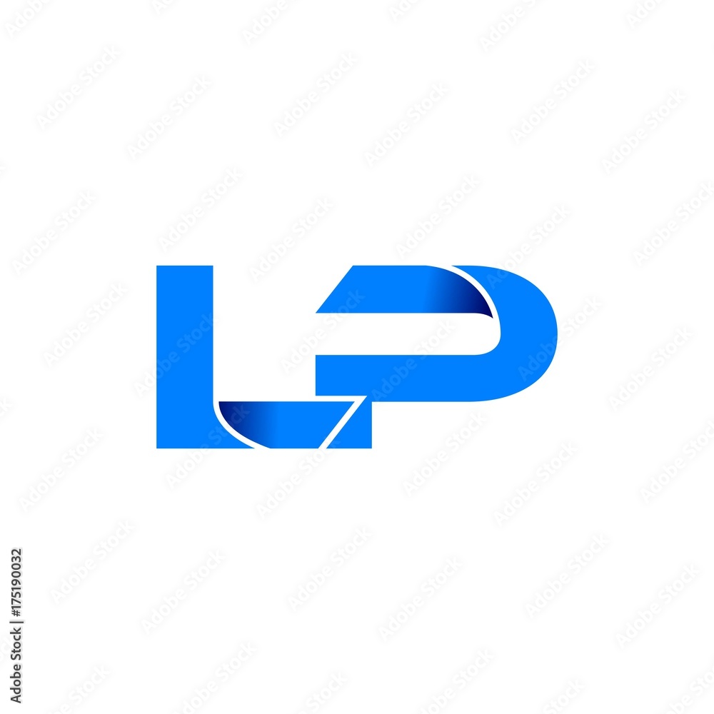 lp logo initial logo vector modern blue fold style lp logo initial logo vector modern blue fold style