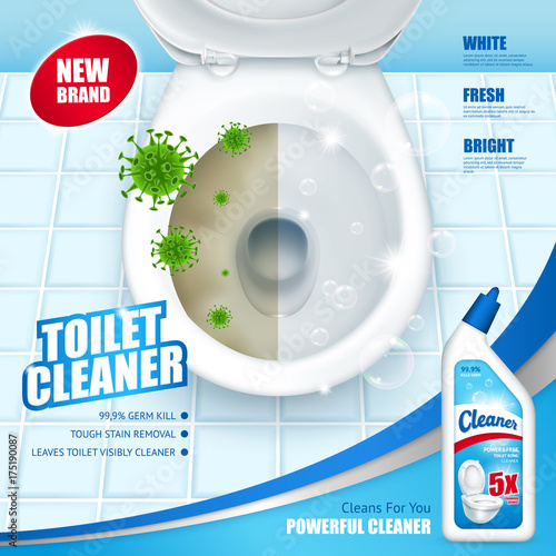 Antibacterial Toilet Cleaner AD Poster