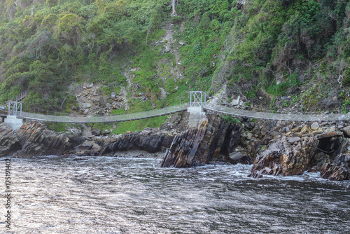 Suspension Bridge over the Storms River Mouth in Tsitsikamma National Park, South Africa