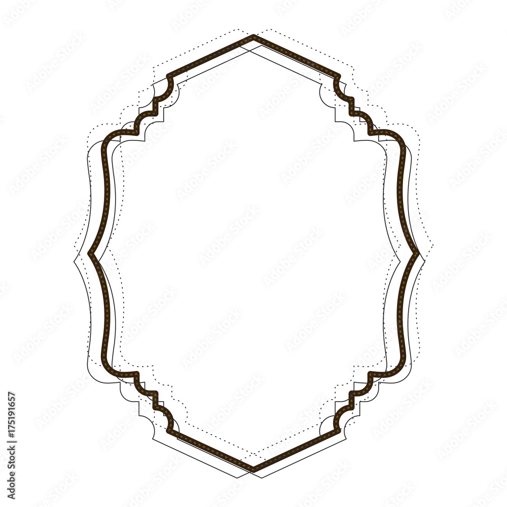 heraldic monochrome silhouette decorative frame and dotted