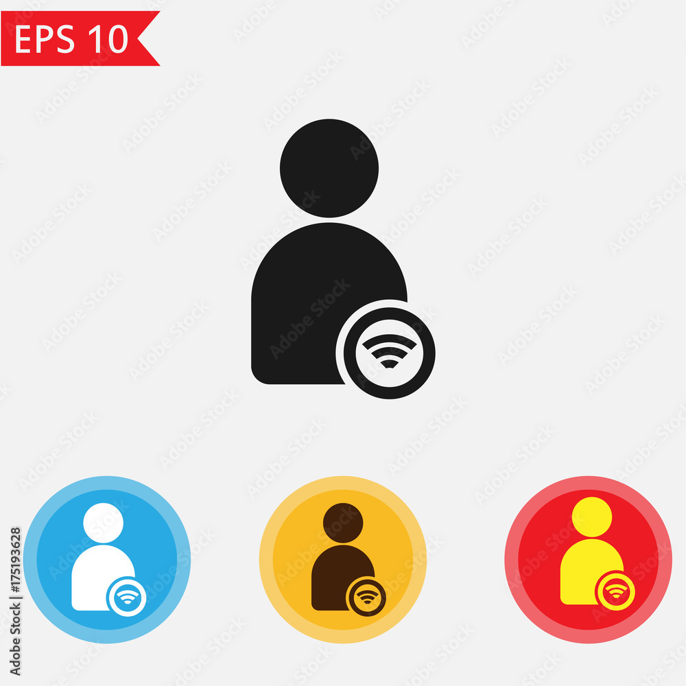 User of wifi icon Vector. User of wifi icon Vector.