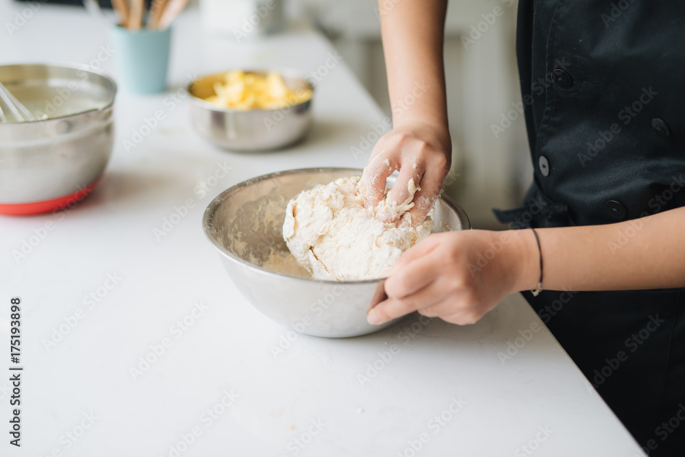 Bakery chef cooking bake in the kitchen professional Bakery chef cooking bake in the kitchen professional
