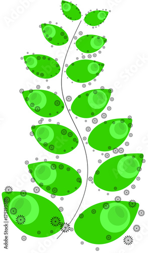 Green leaf abstract. Vector illustration