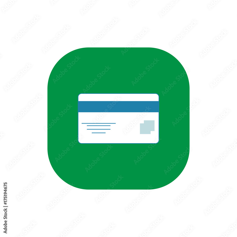 Debit card Square flat icon vector Debit card Square flat icon vector