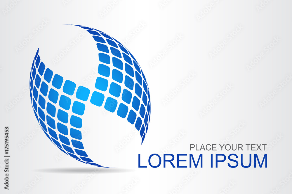 Logo stylized spherical surface with abstract shapes Logo stylized spherical surface with abstract shapes