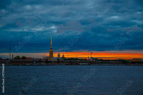 Night view of the Peter and Paul Cathedral.