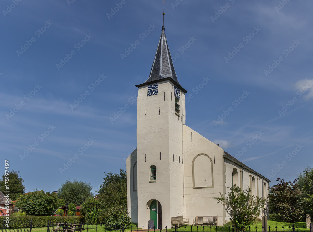 White church in the Groningen town of Feerwerd White church in the Groningen town of Feerwerd
