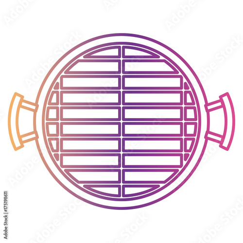 bbq grill top view gradient color silhouette from purple to red