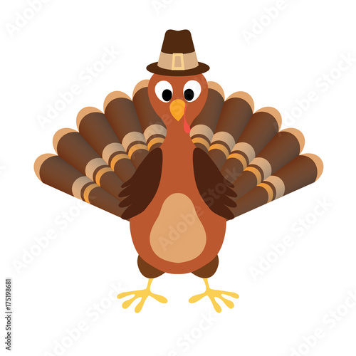 Turkey Happy Thanksgiving vector
