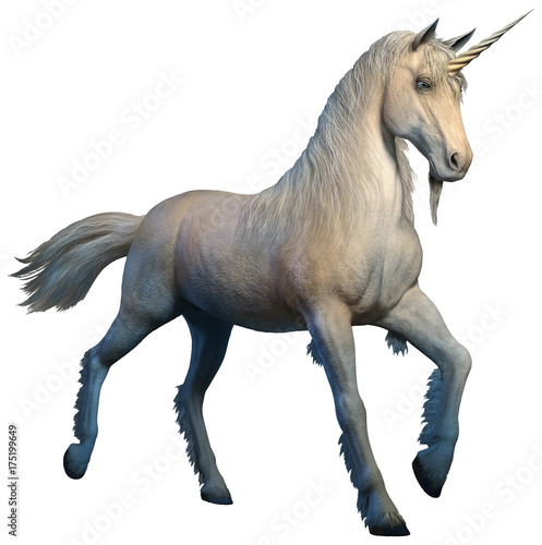 Unicorn from legend 3D illustration