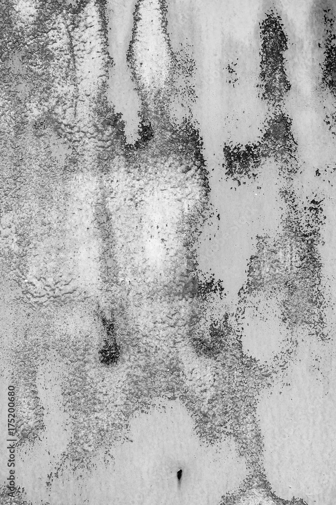 White metal wall texture background with scratches and cracks.
