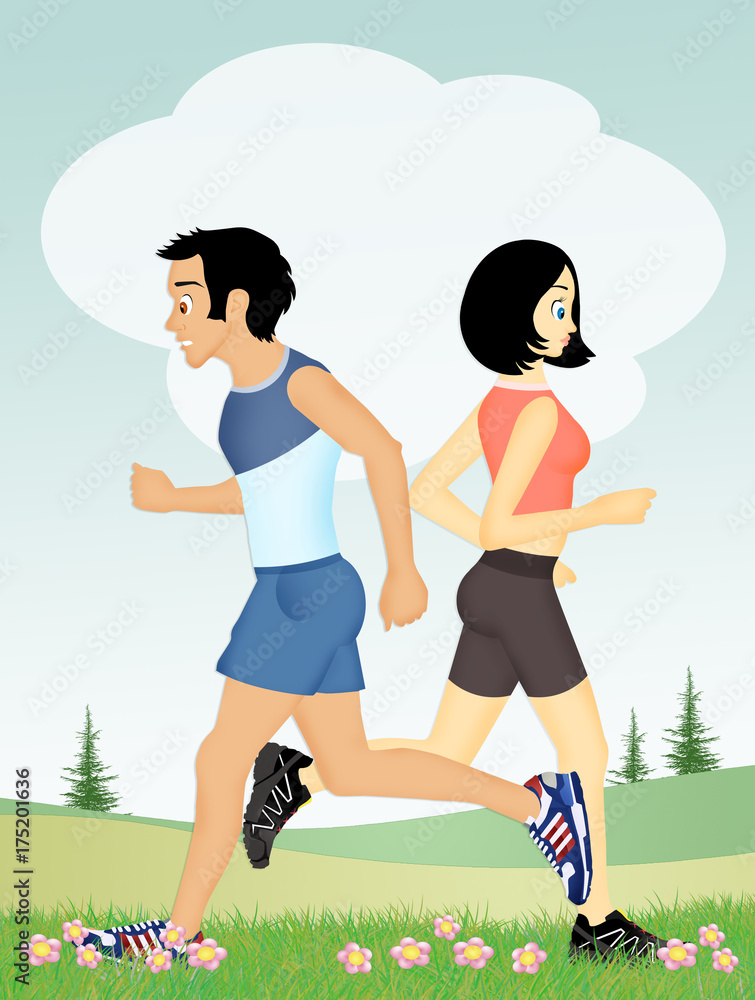 couple running outdoor couple running outdoor