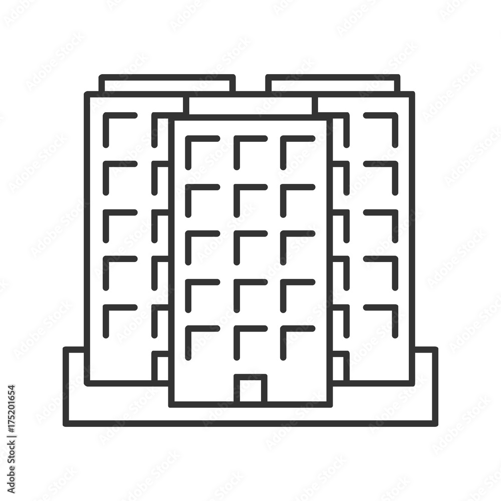 Multi-storey building linear icon Multi-storey building linear icon