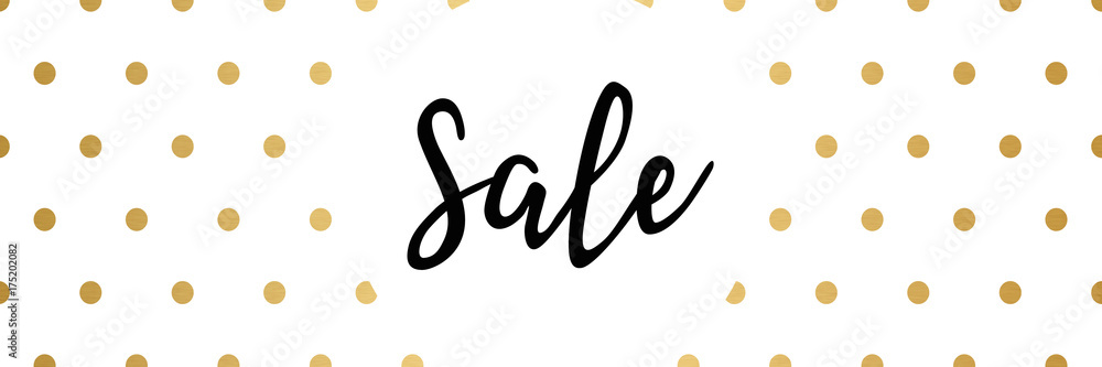 Sale - inscription on gold and white background - Sale - inscription on gold and white background -