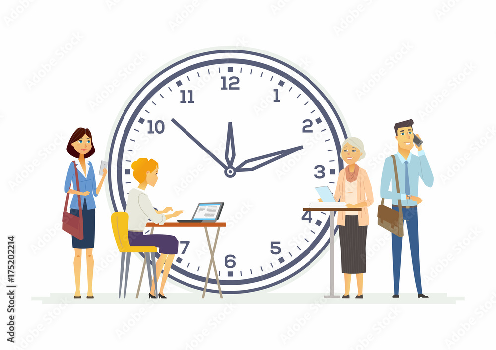 Time management for business - modern cartoon people characters illustration