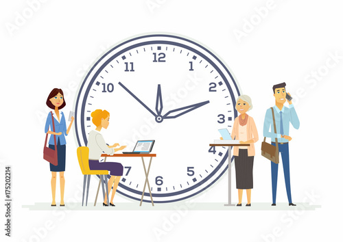 Time management for business - modern cartoon people characters illustration