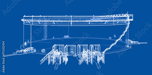 Oil storage tank. Vector