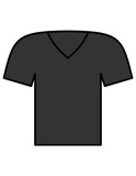 Tシャツ(Vネック、黒)