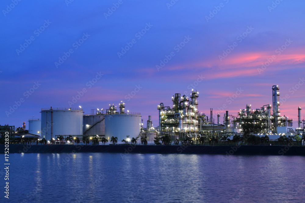 Sunset colorful sky and petrochemical industry2