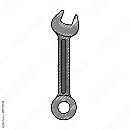 spanner flat icon colored crayon silhouette