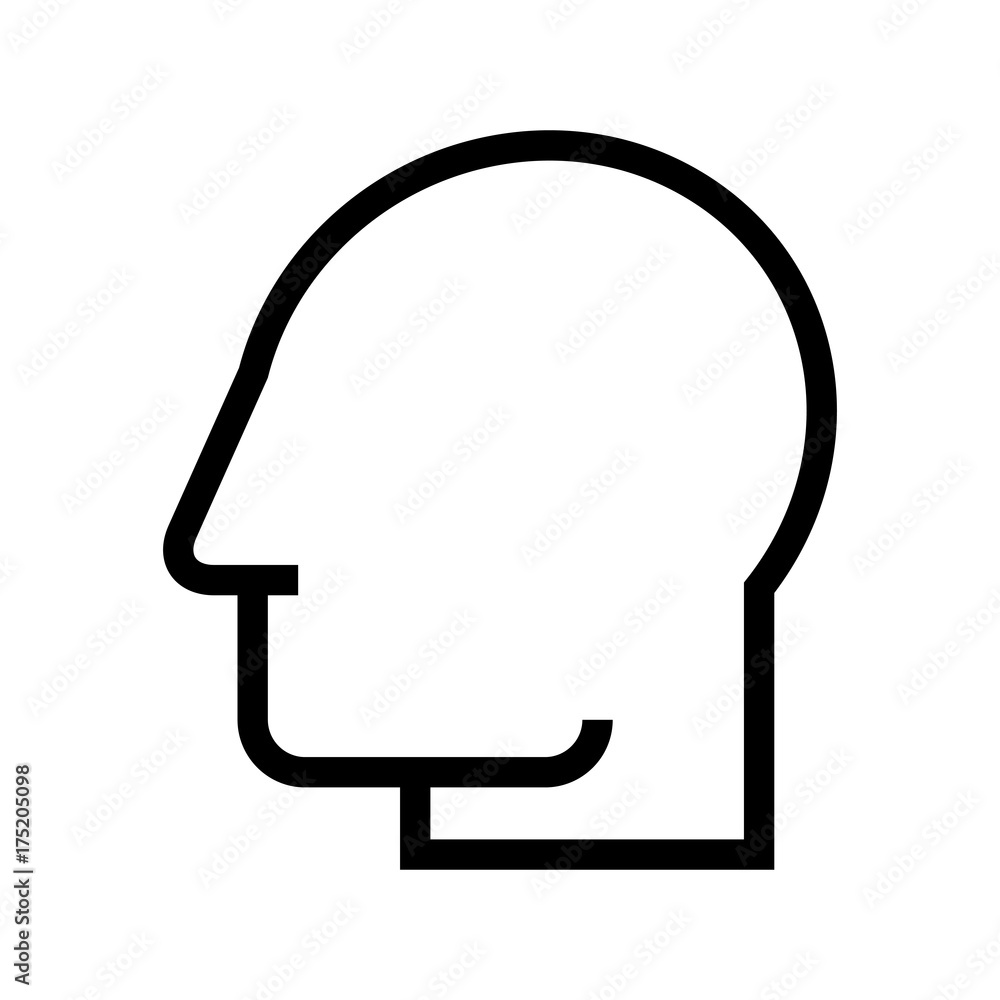 Head silhouette, Profile icon, Vector avatar Head silhouette, Profile icon, Vector avatar