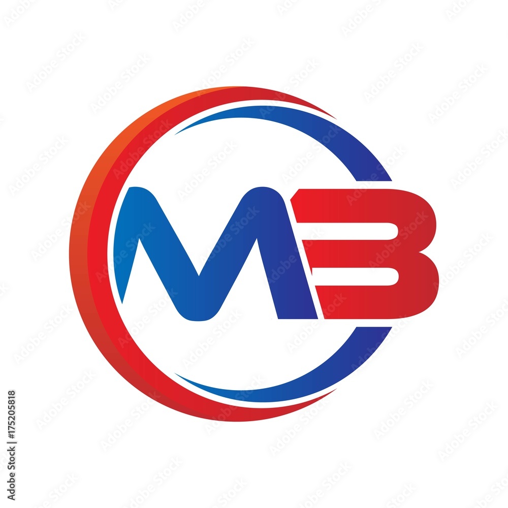 mb logo vector modern initial swoosh circle blue and red Stock Vector |  Adobe Stock