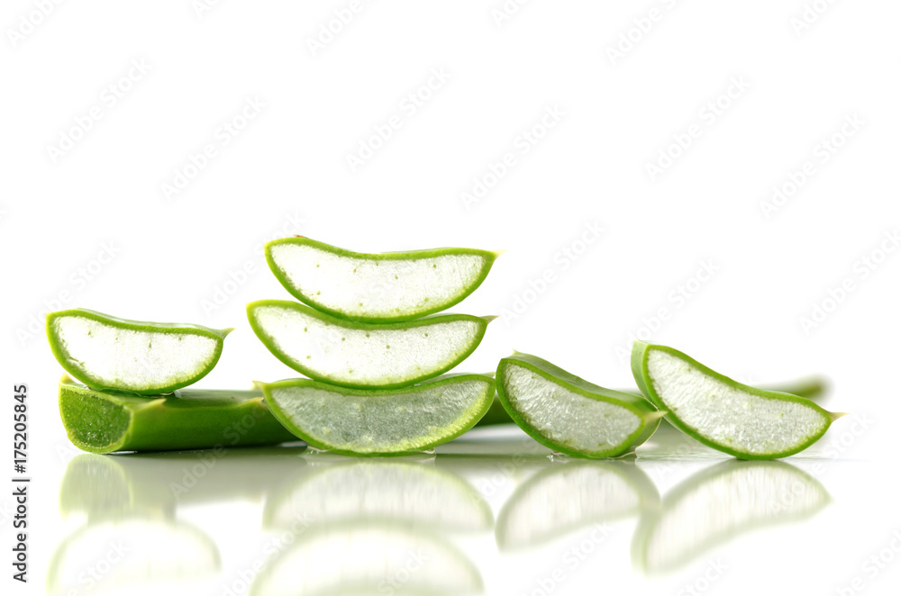 fresh aloe vera slice isolate on white background fresh aloe vera slice isolate on white background