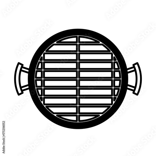 bbq grill top view black silhouette