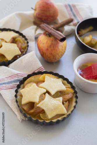 Homemade apple pie in kitchen