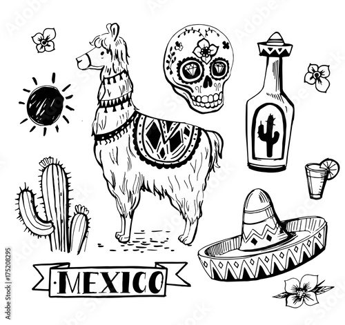 Set of Mexican objects
