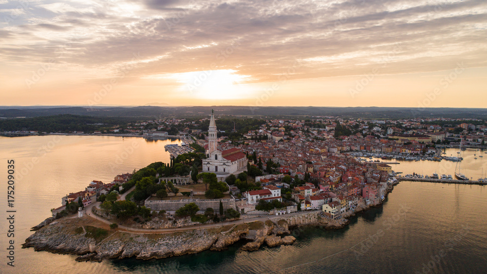 Aerial view of a Rovinj, Croatia