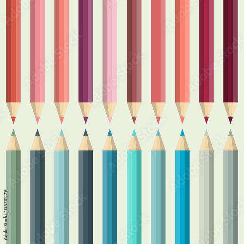 Set Buntstifte Flat Icon