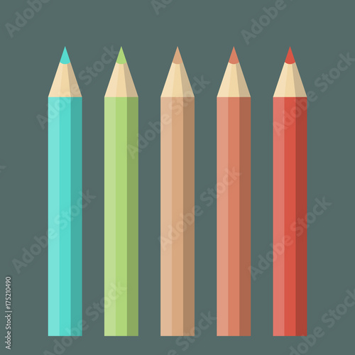 Set Buntstifte Flat Icon